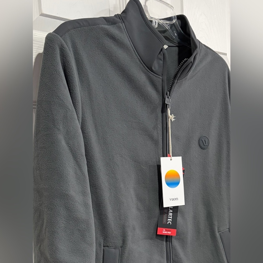 Vuori Men's Small Aspen Full Zip Jacket Dark Grey Pewter NWT Polartec Fleece - Picture 2 of 7
